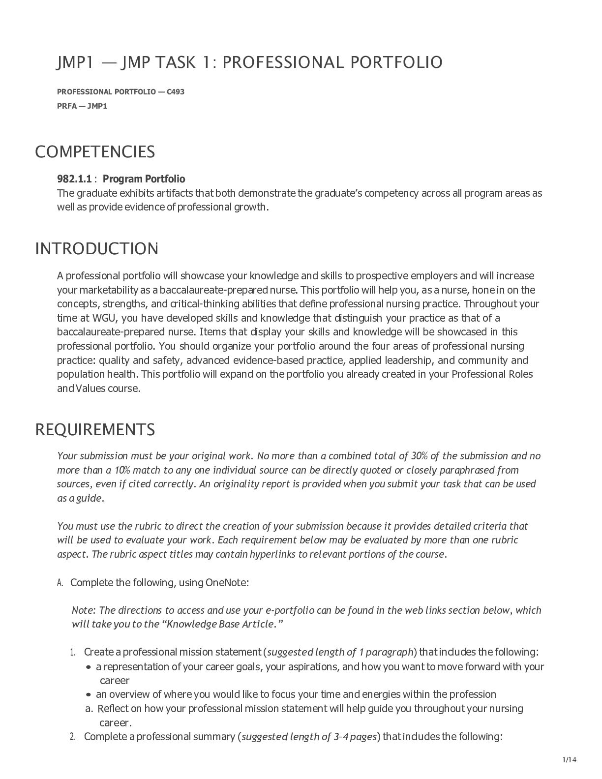 Preview image for C493 RUBRIC TASK 2 PORTFOLIO PROFESSIONAL PORTFOLIO